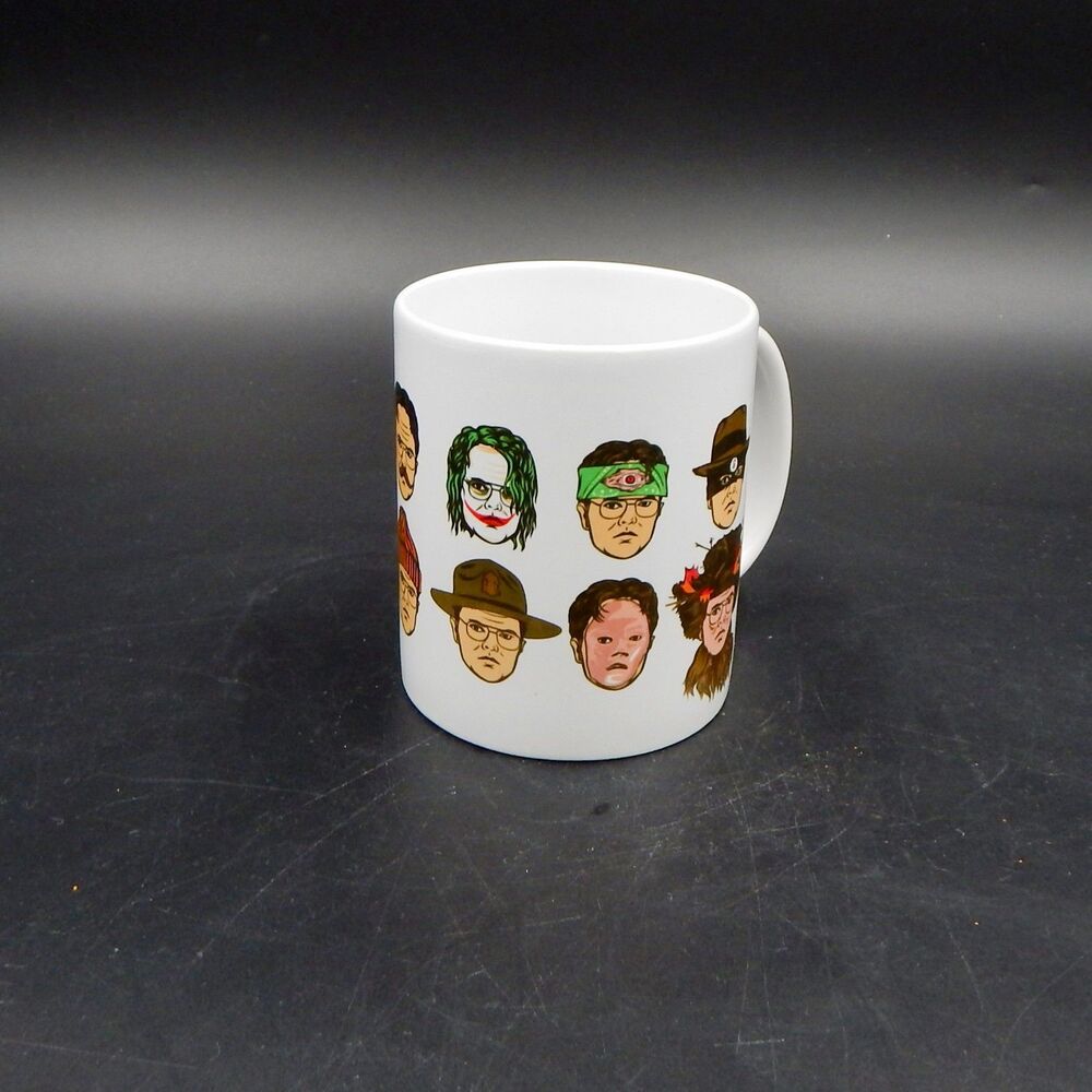Dwight Schrute Faces Coffee Mug Masks Costumes The Office Dunder Mufflin